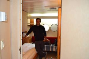 One of the teacher cabins. Small, but comfortable. The portholes were (thankfully) able to block out most of the light when we went to bed (keep in mind... the sun never set the entire time I was in Svalbard). Photograph courtesy of fellow teacher Enrique Acre-Larreta.