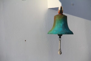 The ship's beautiful old bell. Ring only in emergency!